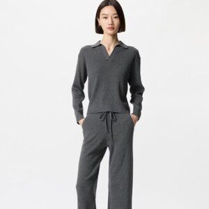 Uniqlo Knit Ribbed Polo Sweater